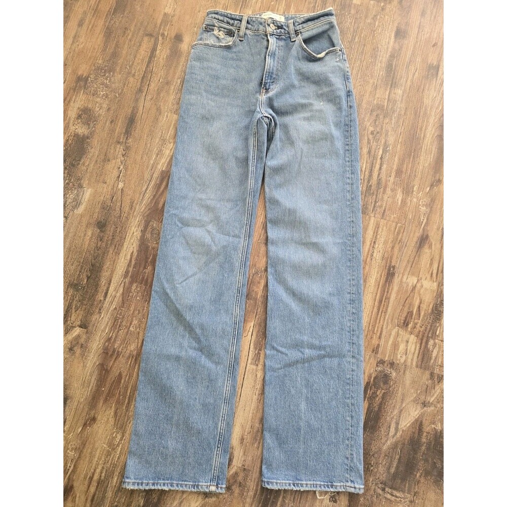 Abercrombie & Fitch The 90s Relaxed Jeans Womens 2 Blue High Rise Curve Love